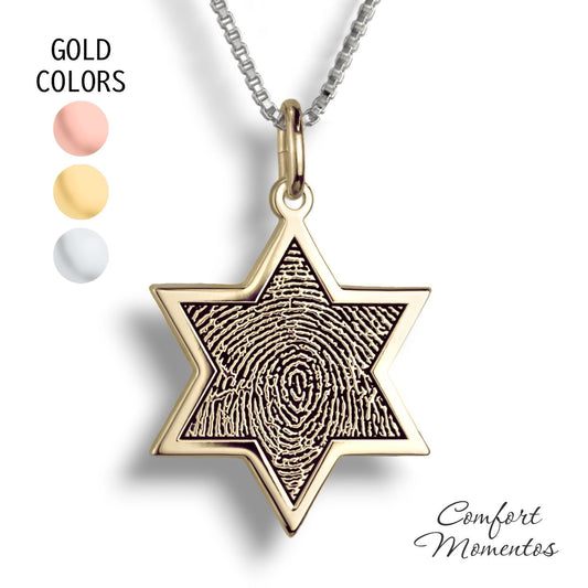 Fingerprint Star Necklace - Gold