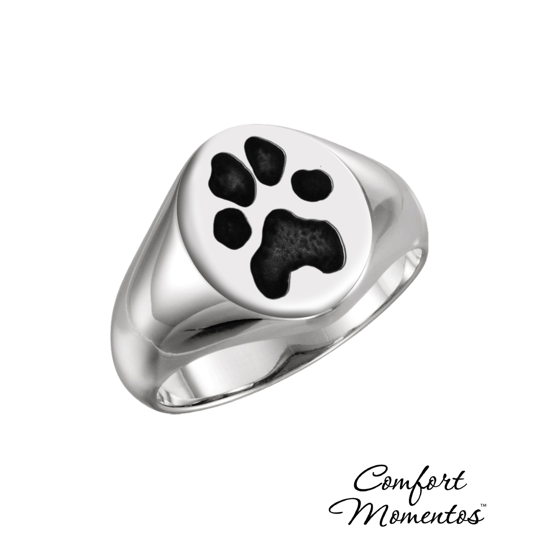 Pawprint Signet Ring - Silver