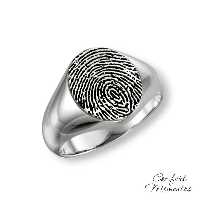 Fingerprint Signet Ring - Silver