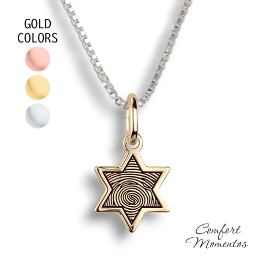 Fingerprint Star Necklace - Gold [Small]