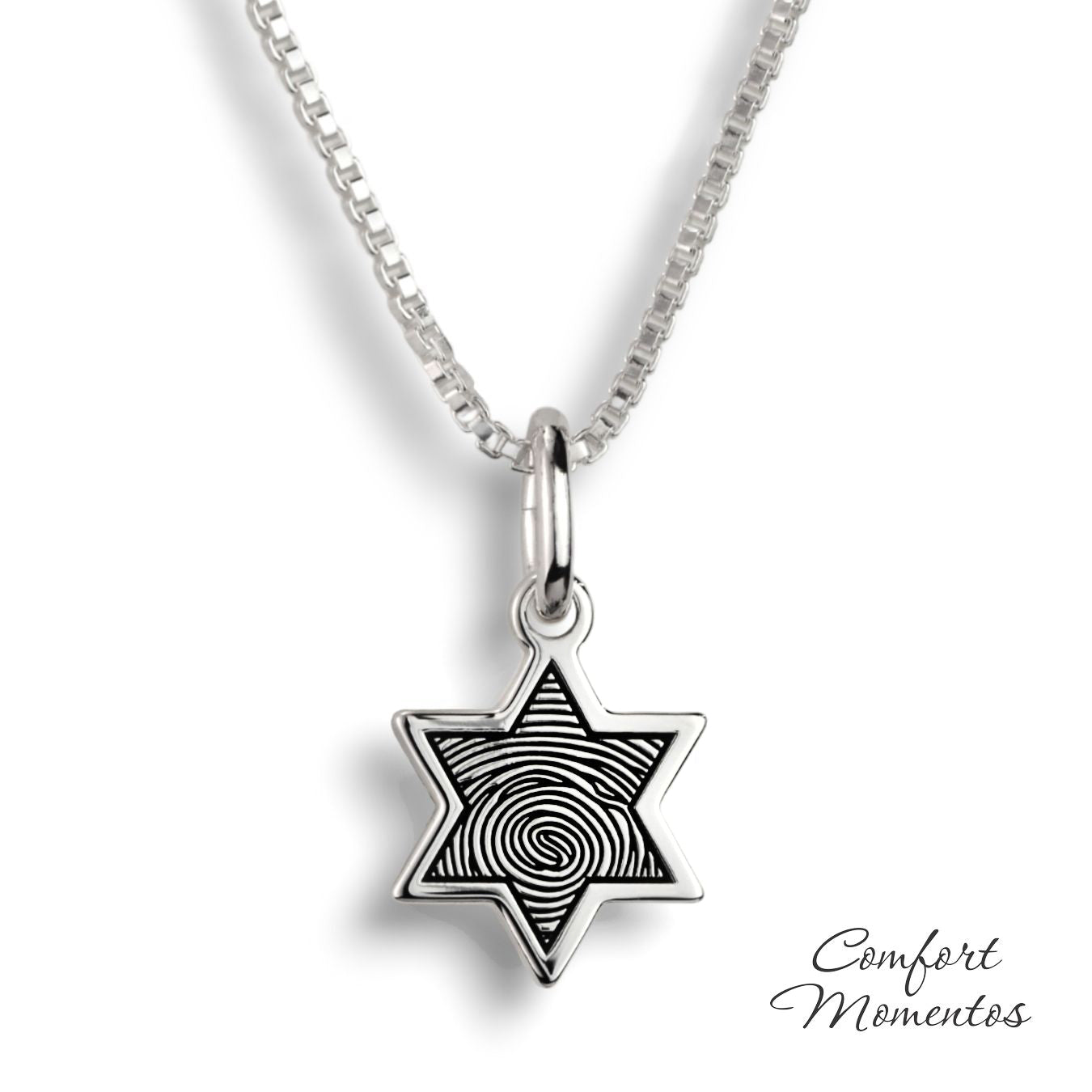 Fingerprint Star Necklace - Silver [Small]