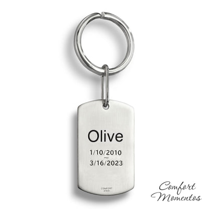 Pawprint Dog Tag Keychain - Silver [Regular]