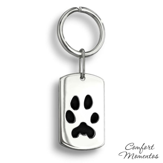 Pawprint Dog Tag Keychain - Silver [Regular]