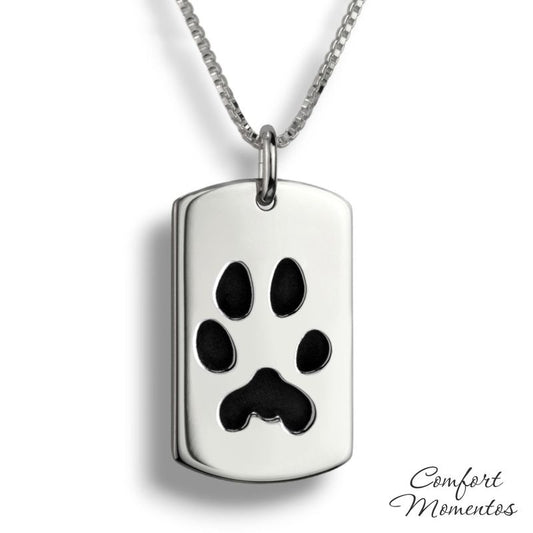 Pawprint Dog Tag Necklace - Silver [Regular]